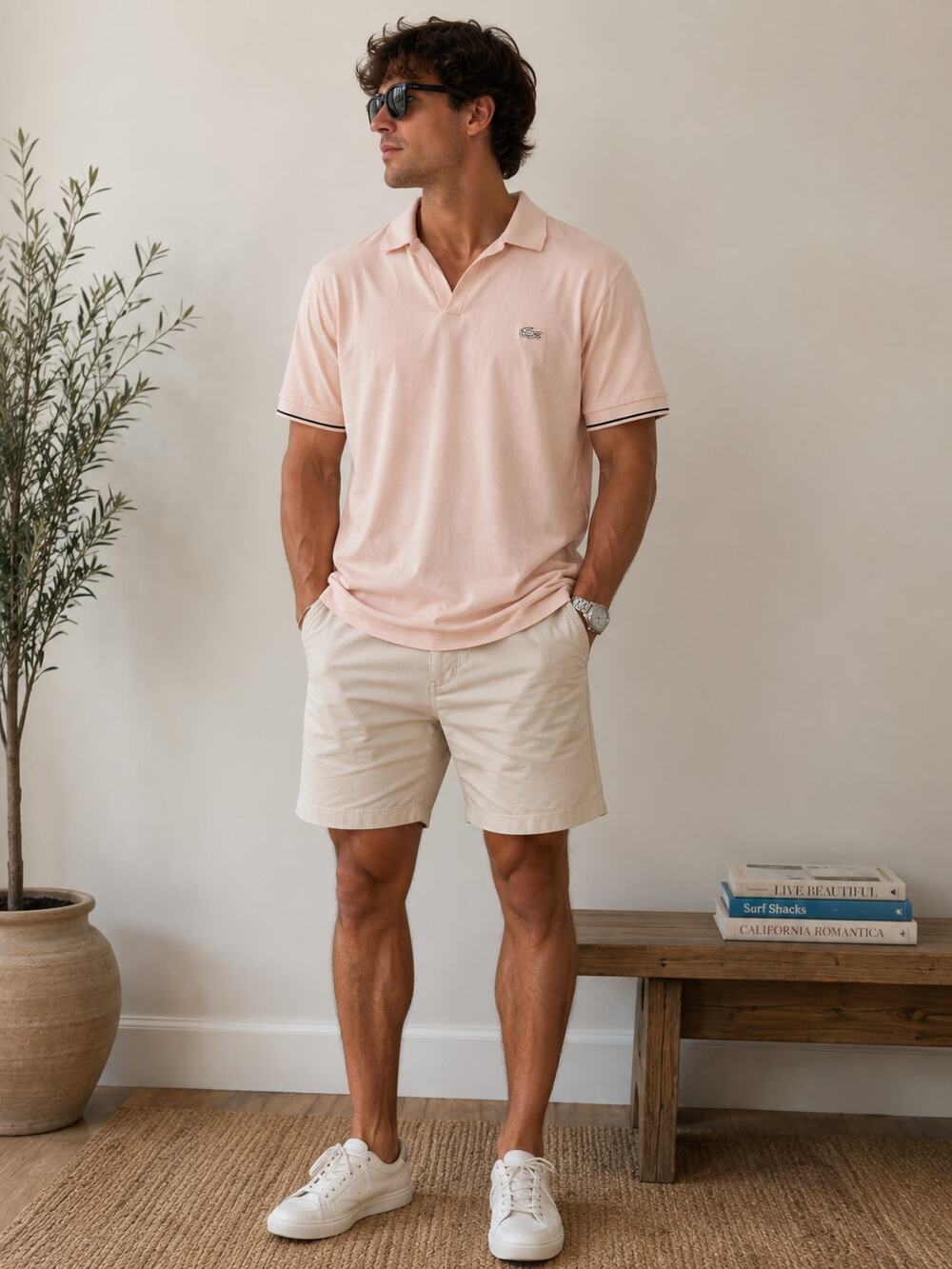 Lacoste Regular Fit Polo Shirt XXL Pink Open Placket Crocodile Logo Stripe Cuff